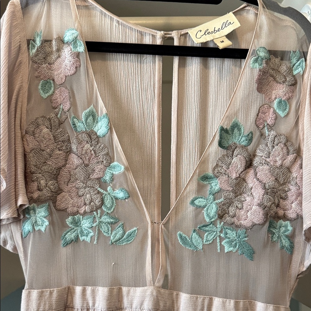 Cleobella Blush Pink Dress with Floral Embroidery - Picture 4 of 6